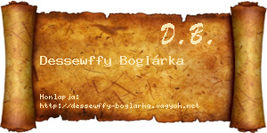 Dessewffy Boglárka névjegykártya